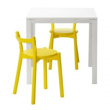 МЕЛЬТОРП/ ИКЕА ПС 2012 Стол и 2 стула, белый, желтый 299.321.00 