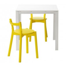 МЕЛЬТОРП/ ИКЕА ПС 2012 Стол и 2 стула, белый, желтый 299.321.00