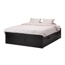 БРИМНЭС Каркас кровати с ящиком, черный, Лёдинген, 160см, 390.178.63 IKEA (ИКЕА)