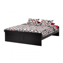 БРИМНЭС Каркас кровати, черный, Лёдинген, 140см, 990.178.55 IKEA (ИКЕА)