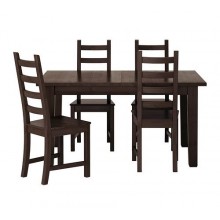 СТУРНЭС/ КАУСТБИ  Стол и 4 стула, коричнево-чёрный 798.980.66 