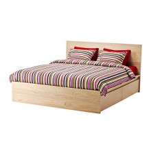 МАЛЬМ Высокий каркас кровати/4 ящика, дубовый шпон, беленый, 180см, 890.226.78 IKEA (ИКЕА)