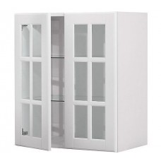 ФАКТУМ Навесной шкаф с 2 стекл. дверями, Лидинго белый с оттенком 998.257.62