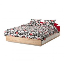 МЭНДАЛЬ  Каркас кровати с ящиком д/ хранения, 140 см, береза, белый 302.804.81 IKEA (ИКЕА)