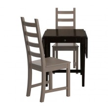 ИНГАТОРП/ КАУСТБИ Стол и 2 стула, черно-коричневый, серо-коричневый 499.320.43 