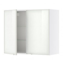   ФАКТУМ Навесной шкаф с 2 стекл. дверями, Рубрик белое стекло 890.022.51   