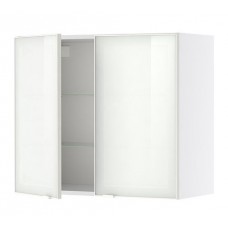 ФАКТУМ Навесной шкаф с 2 стекл. дверями, Рубрик белое стекло 890.022.51