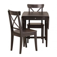 ИНГАТОРП/ ИНГОЛЬФ  Стол и 2 стула, черно-коричневый  399.172.55 