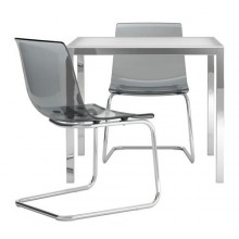 ТОРСБИ/ ТОБИАС Стол и 2 стула, стекло белый, серый 598.930.22 