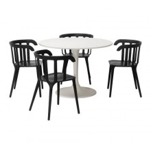 ДОКСТА / ИКЕА ПС 2012 Стол и 4 стула, белый, черный 699.320.61 