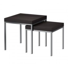 КЛУББО Комплект столов, 2 шт, черно-коричневый 501.350.25 