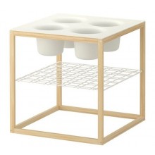 ИКЕА ПС 2012  Придиванный столик с 4 емкостями, белый, бамбук 102.108.04 